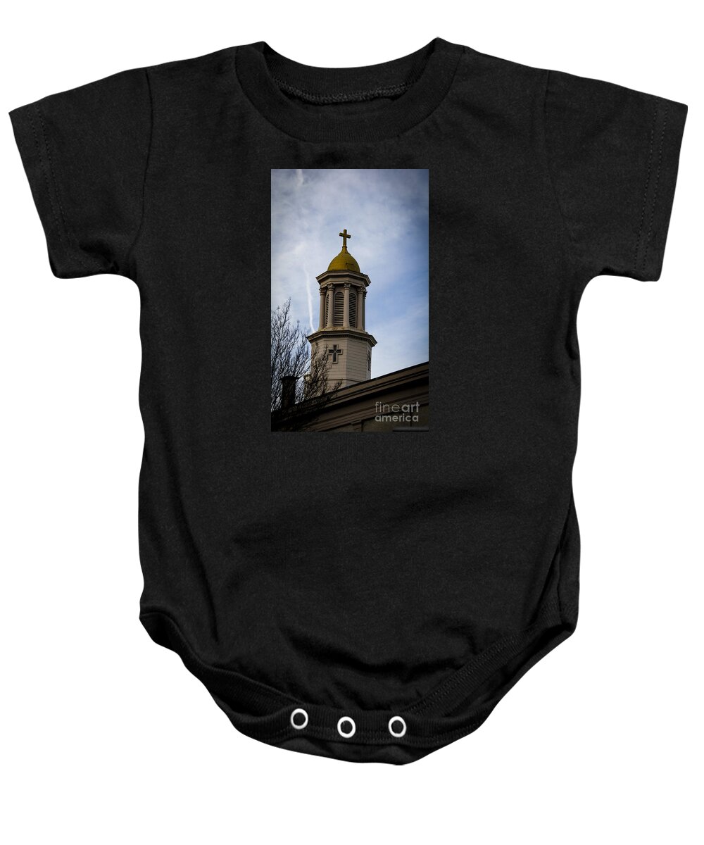 Church Baby Onesie featuring the photograph Church Steeple Nashville by Marina McLain