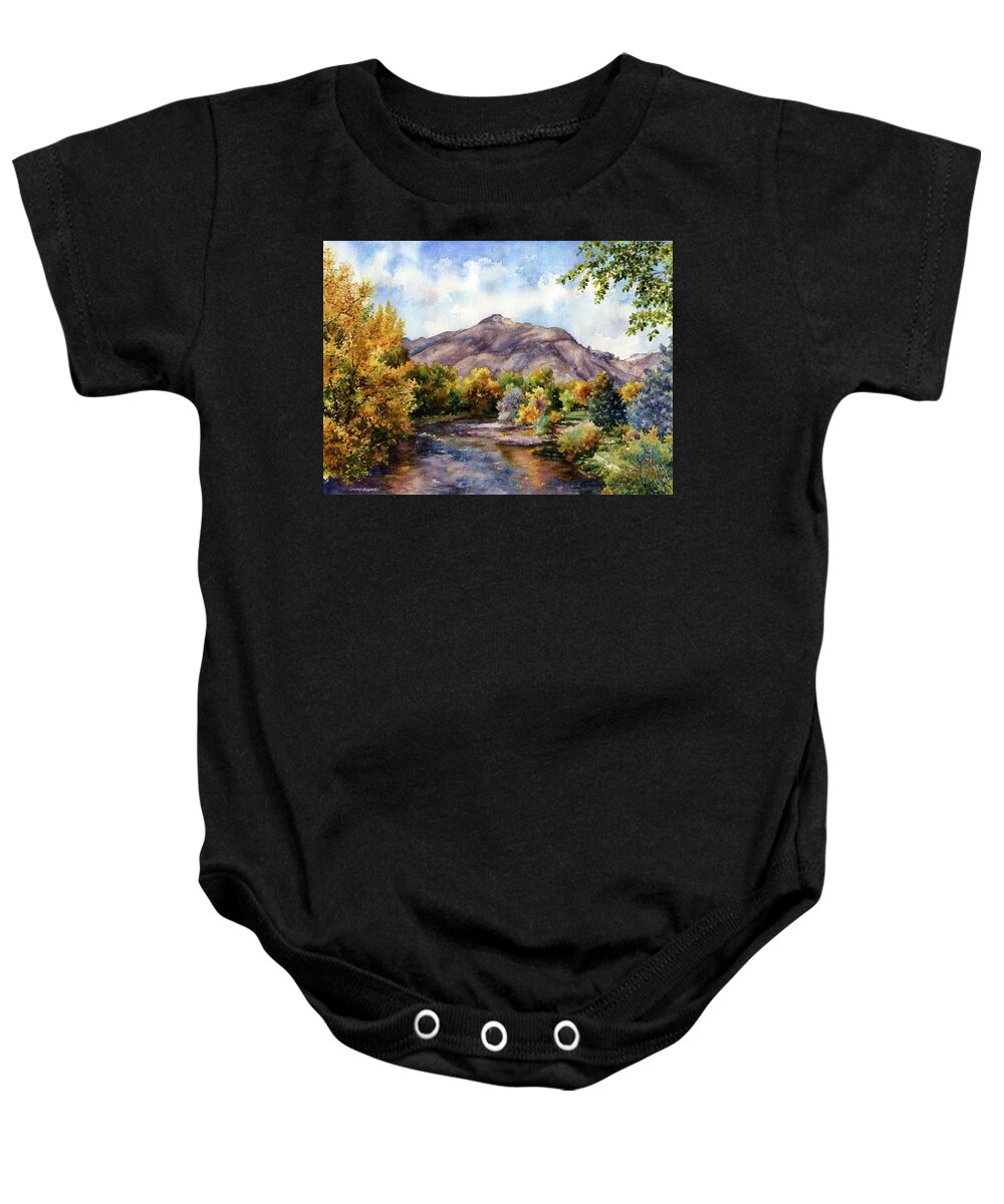 River Painting Baby Onesie featuring the painting Clear Creek by Anne Gifford