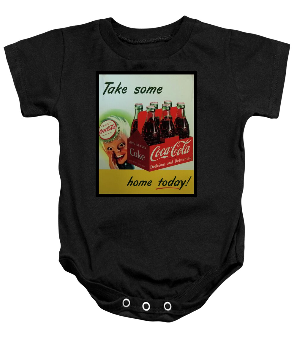 Cocacola Baby Onesie featuring the photograph Coca Cola antique sign by Flees Photos