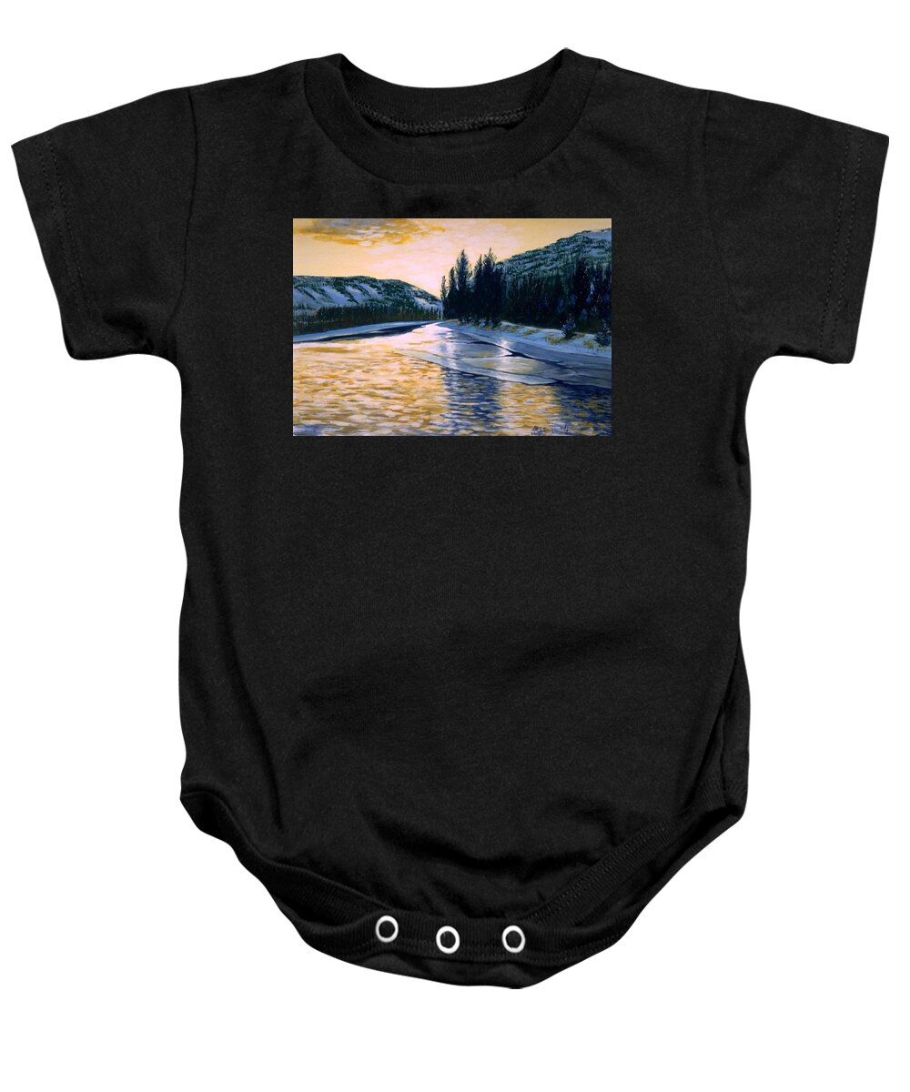  Baby Onesie featuring the painting Cold Water by Barbel Smith