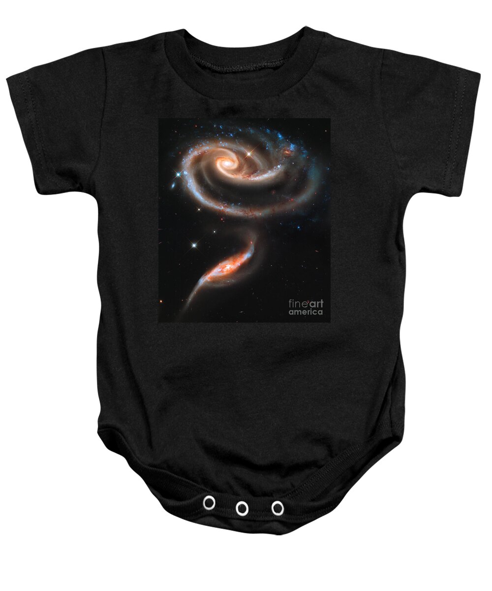 Galaxy Baby Onesie featuring the photograph Colliding Galaxies by Nicholas Burningham
