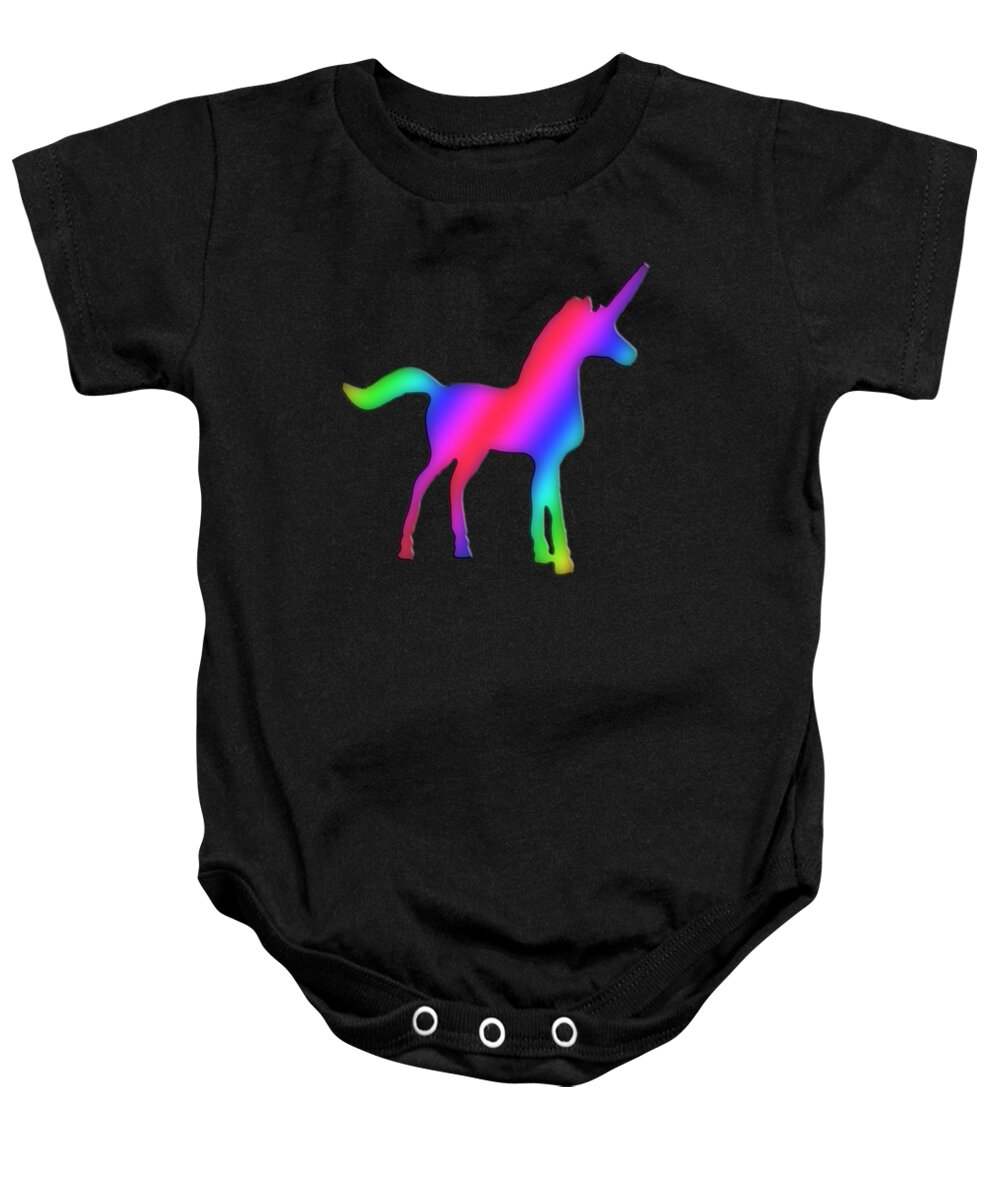 Colourful Baby Onesie featuring the digital art Colourful Unicorn by Ilan Rosen