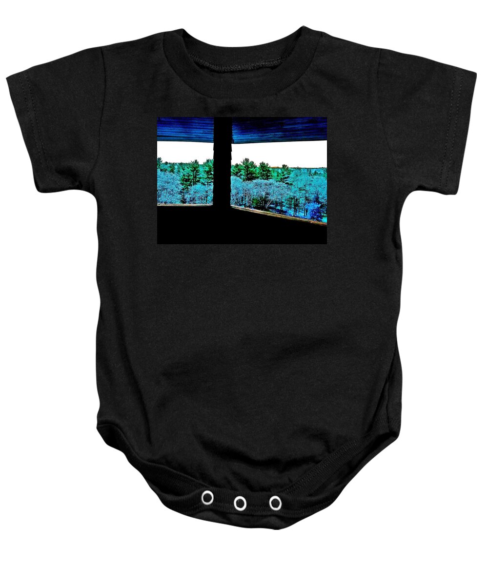 Forest Baby Onesie featuring the photograph Comfortable Distance by Andy Rhodes
