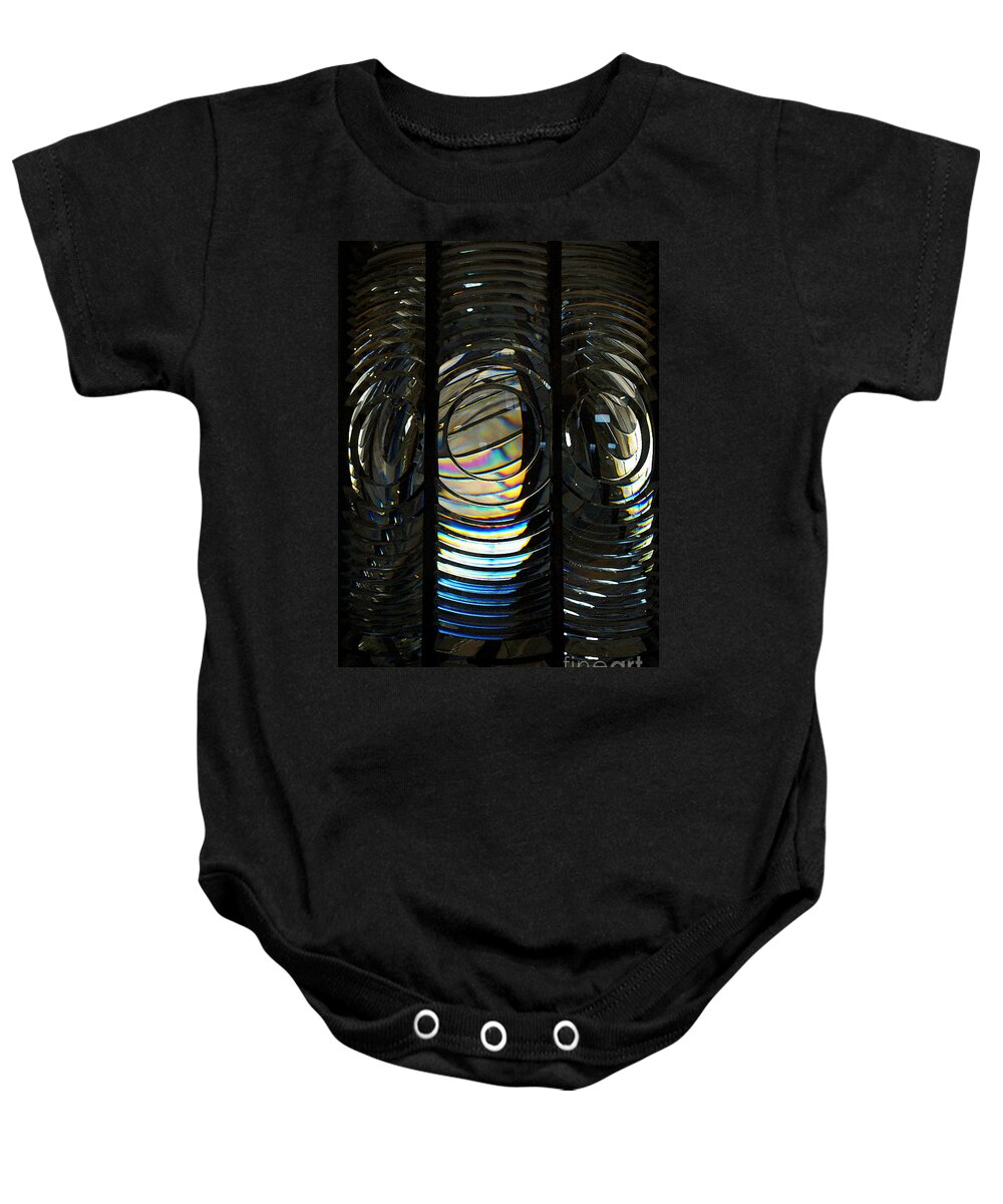 Abstract Baby Onesie featuring the photograph Concentric Glass Prisms - Water Color by Linda Shafer
