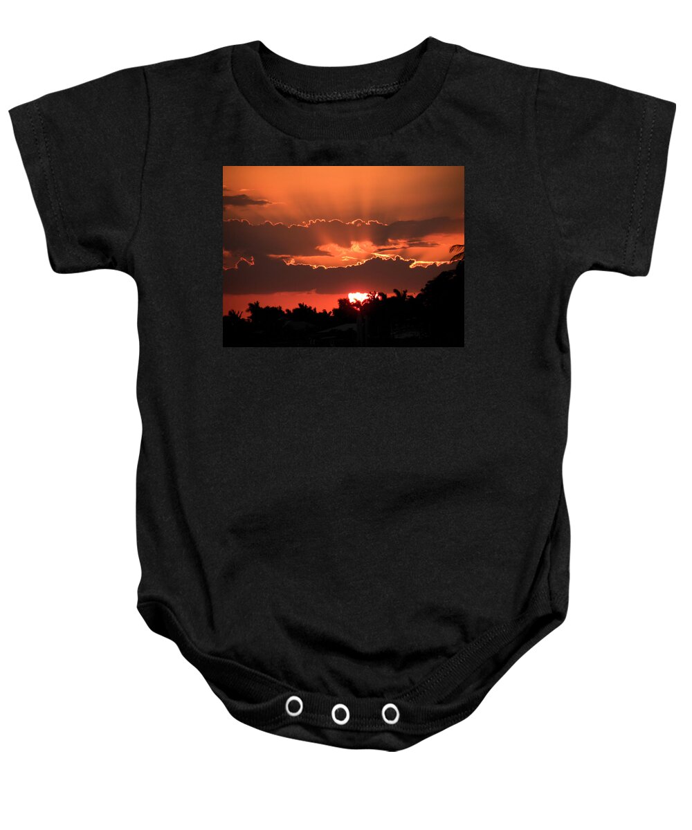 Sunset Baby Onesie featuring the photograph Copper Sunset by Rosalie Scanlon