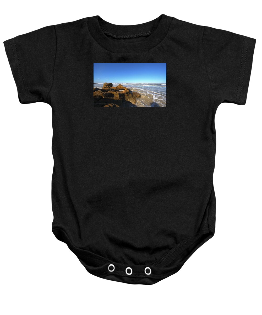 Silhouette Baby Onesie featuring the photograph Coquina Beach by Robert Och