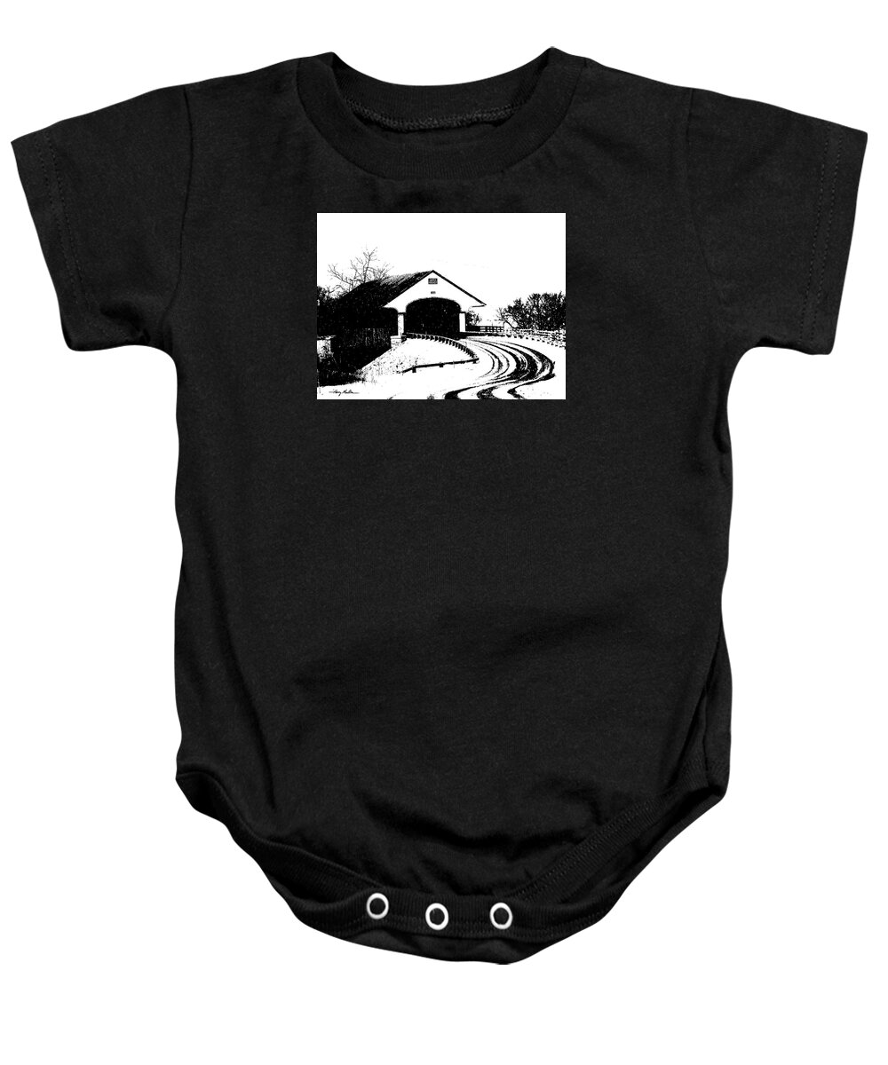  Baby Onesie featuring the photograph Covered Bridge by Harry Moulton