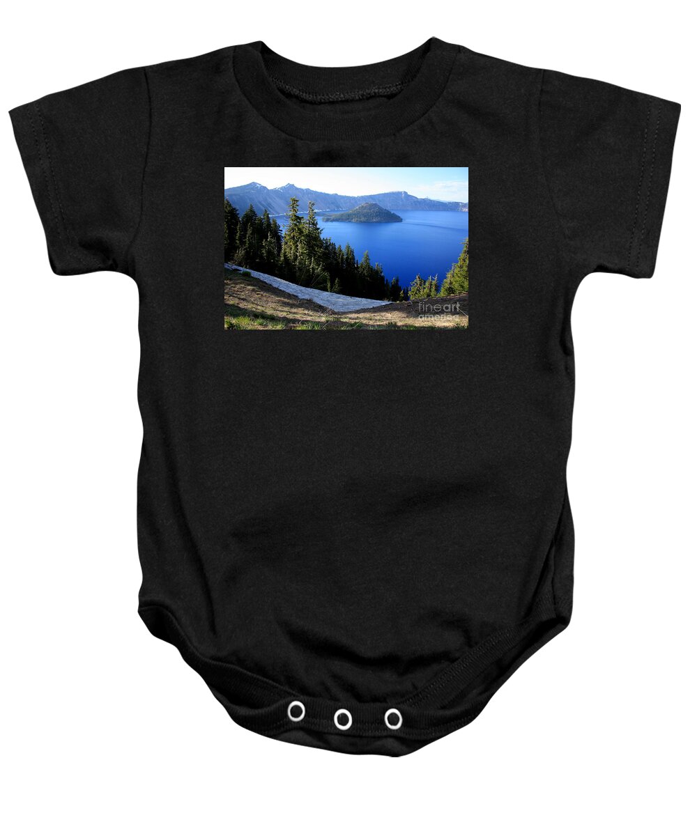 Crater Lake Baby Onesie featuring the photograph Crater Lake 12 by Carol Groenen