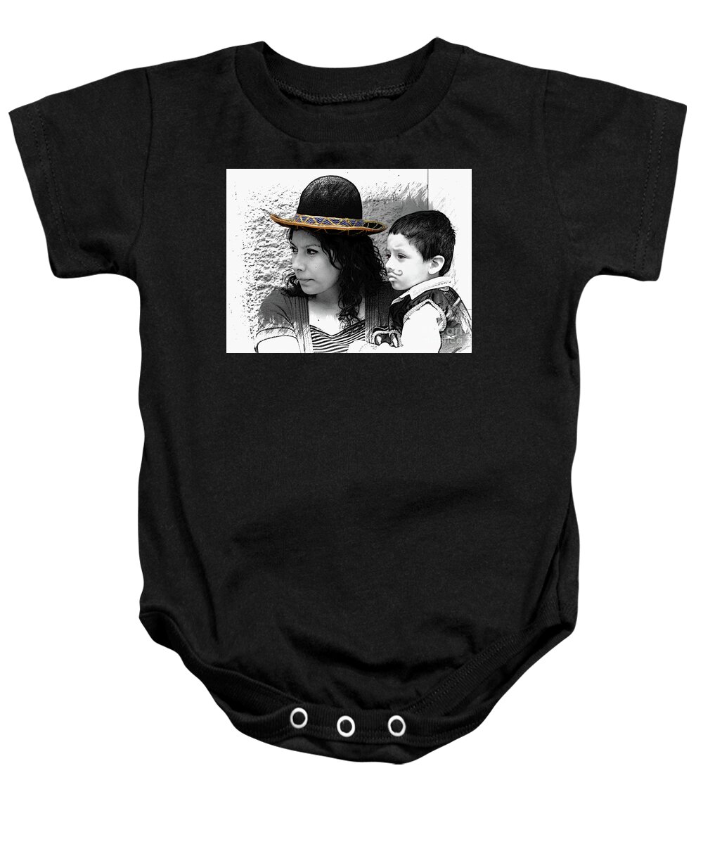Mother Baby Onesie featuring the photograph Cuenca Kids 912 by Al Bourassa