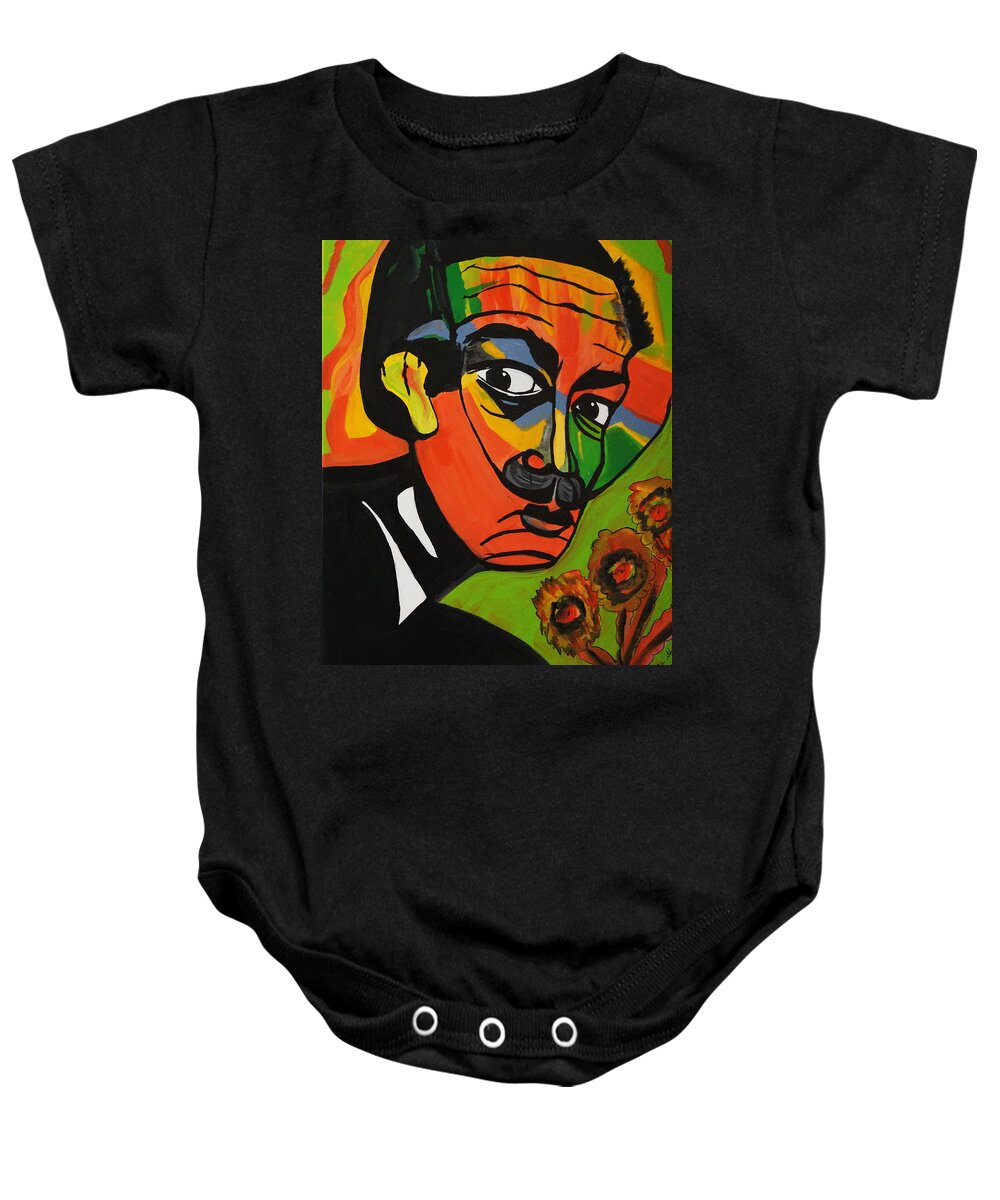 Dali Baby Onesie featuring the painting Dali by Nora Shepley