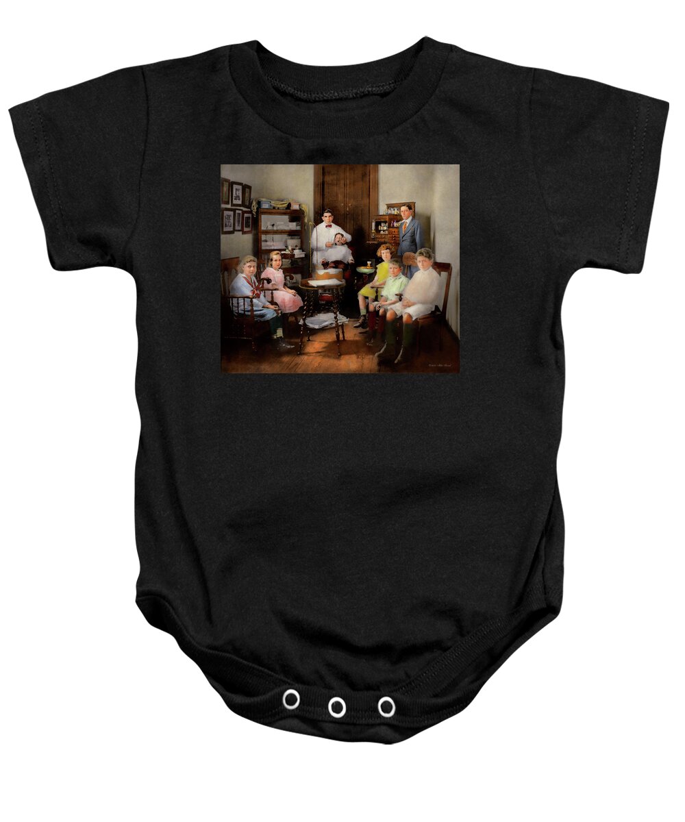 Dentist Art Baby Onesie featuring the photograph Dentist - The family practice 1921 by Mike Savad