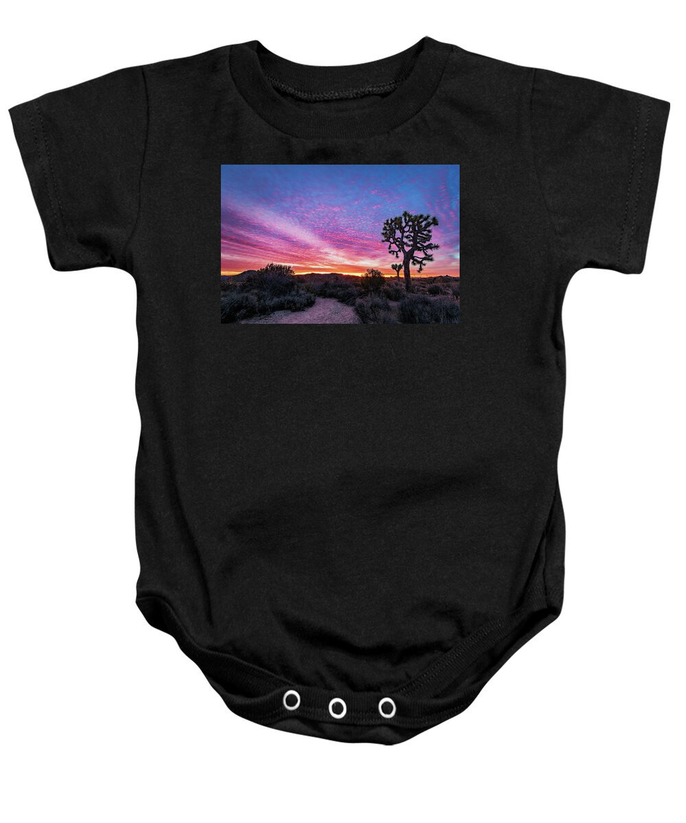 California Baby Onesie featuring the photograph Desert Sunrise at Joshua Tree by John Hight