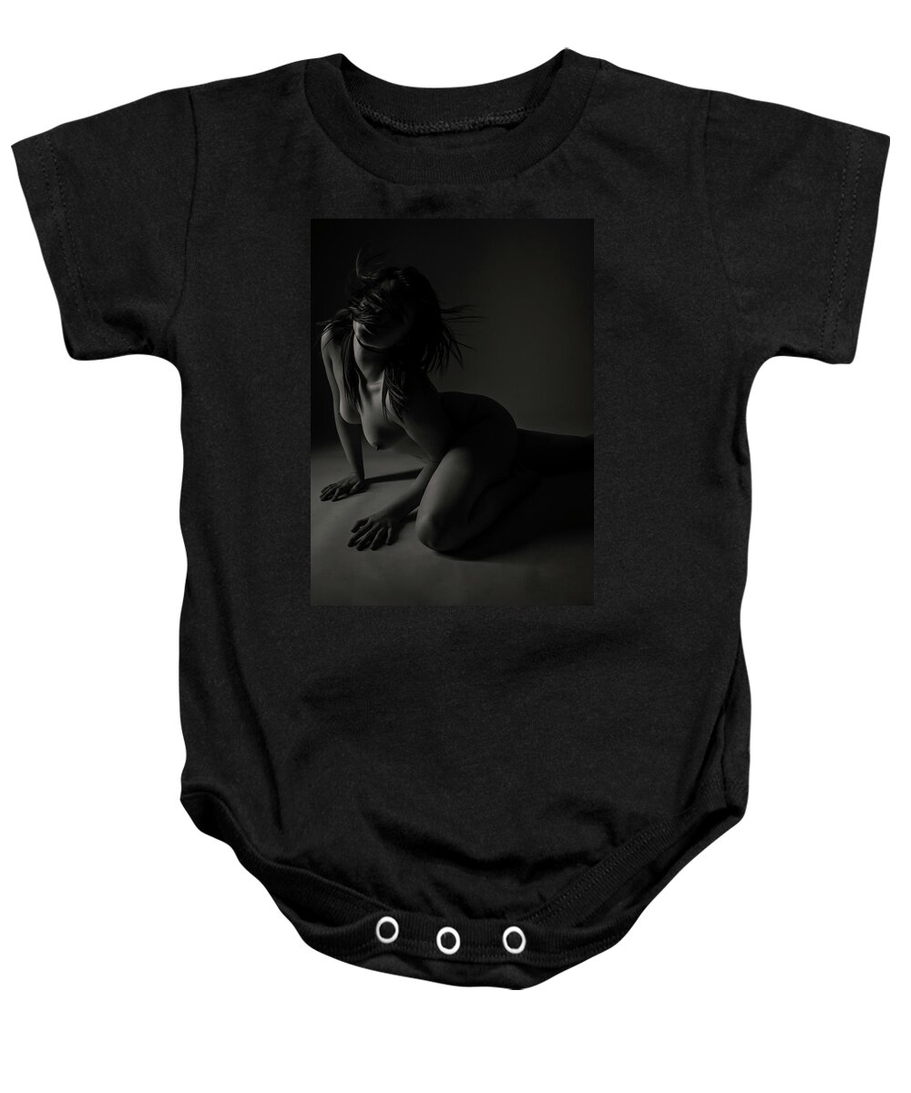 Black And White Baby Onesie featuring the photograph Desire by Blue Muse Fine Art