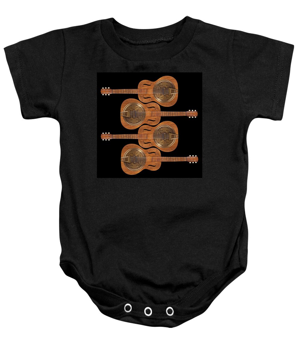 Guitar Baby Onesie featuring the photograph Dobro 5 by Mike McGlothlen