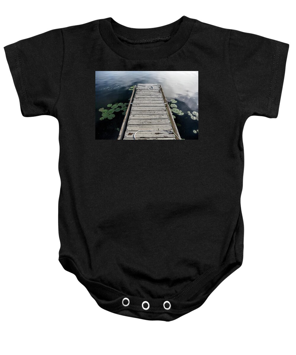 Dock Baby Onesie featuring the photograph Dock of the Bay by Deborah Penland