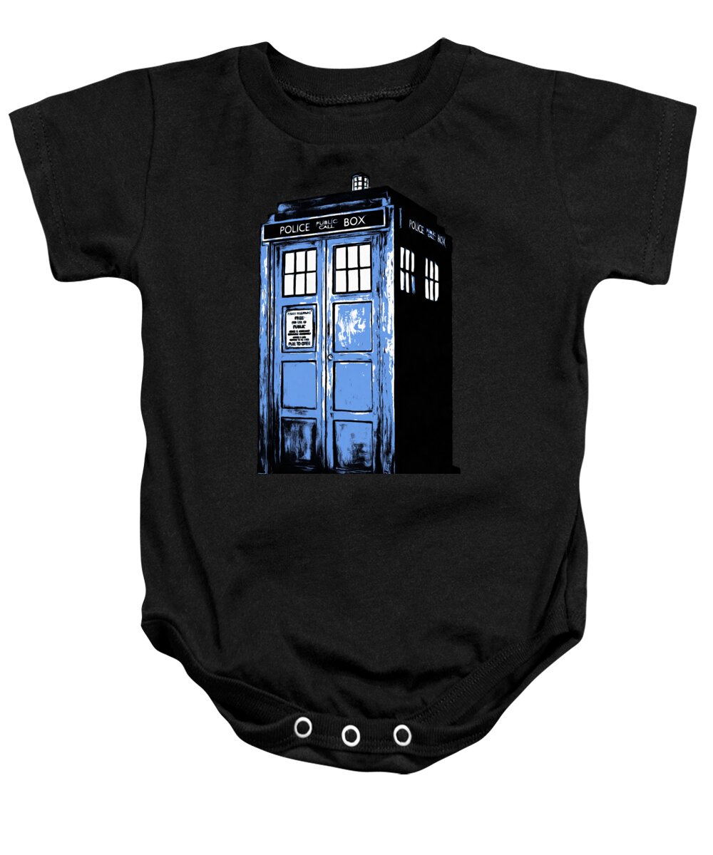 Doctor Baby Onesie featuring the digital art Doctor Who Tardis by Edward Fielding