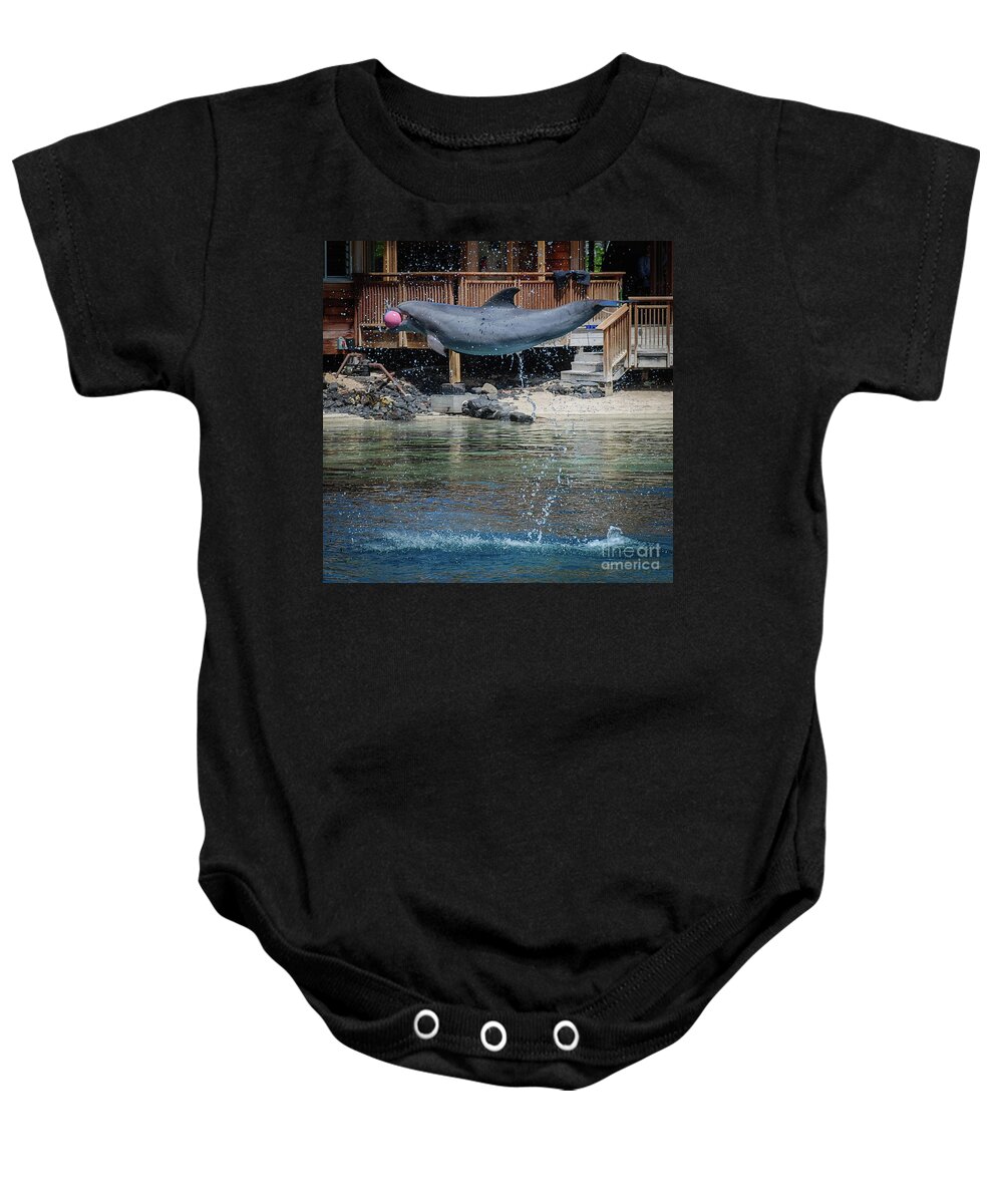 Mamal Baby Onesie featuring the photograph Dolphin by Barry Bohn