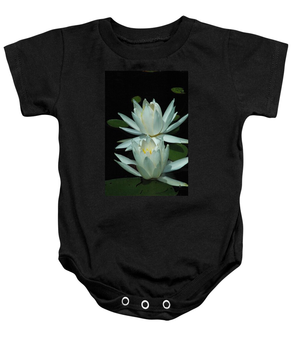 Water Baby Onesie featuring the photograph Dual Lilies by David Weeks