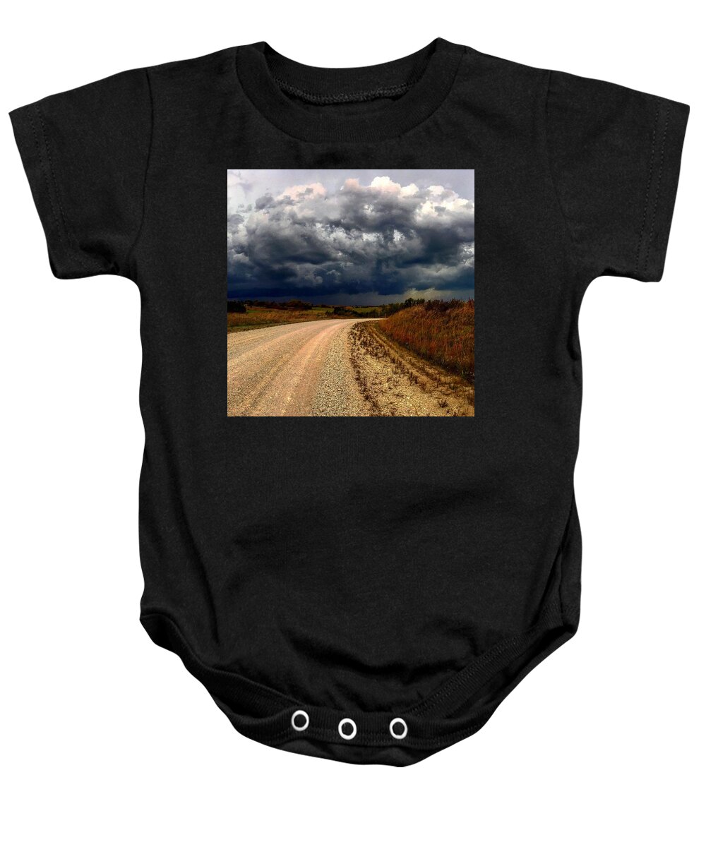 Wabaunsee Baby Onesie featuring the digital art Dying Tornadic Supercell by Michael Oceanofwisdom Bidwell