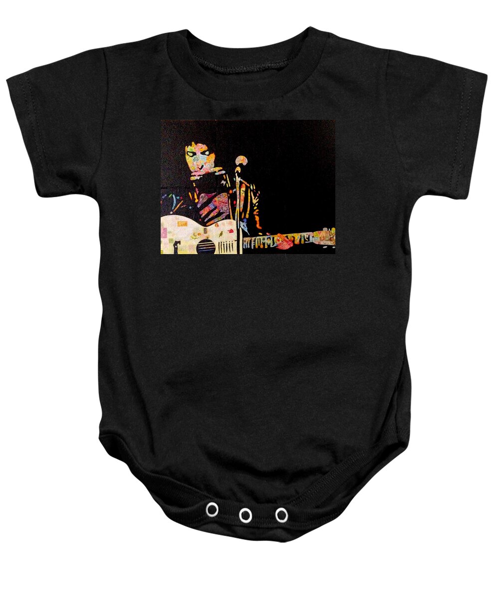 Dylan Baby Onesie featuring the mixed media Dylan by Steve Fields