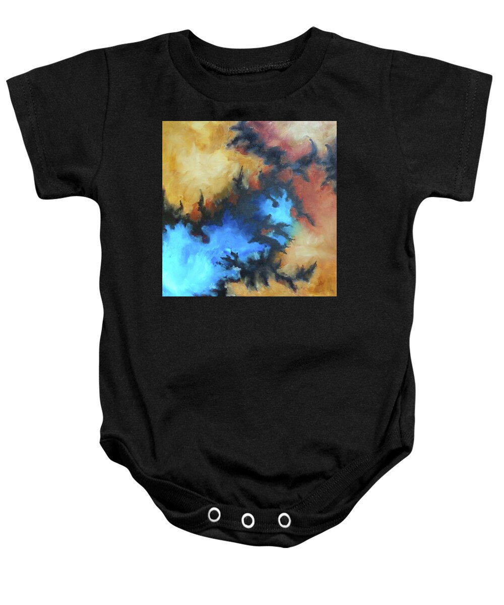 Abstract Baby Onesie featuring the painting Dynasty Expressionist Painting by Karla Beatty