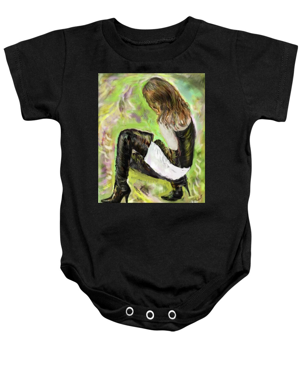 Fashion Baby Onesie featuring the digital art E-0002-016 by Jean-Marc Robert