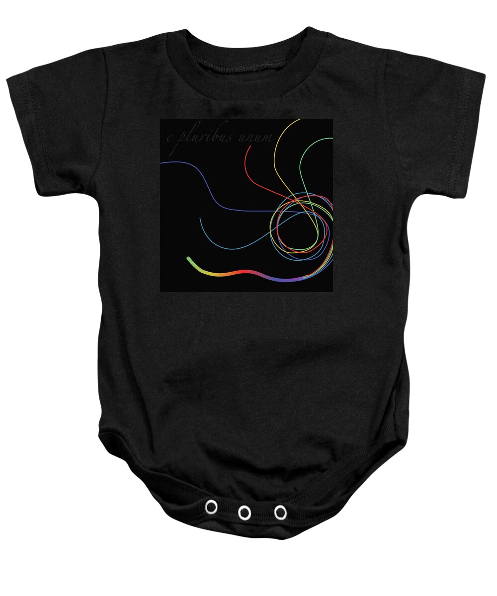 Abstract Baby Onesie featuring the digital art E Pluribus Unum by Gina Harrison