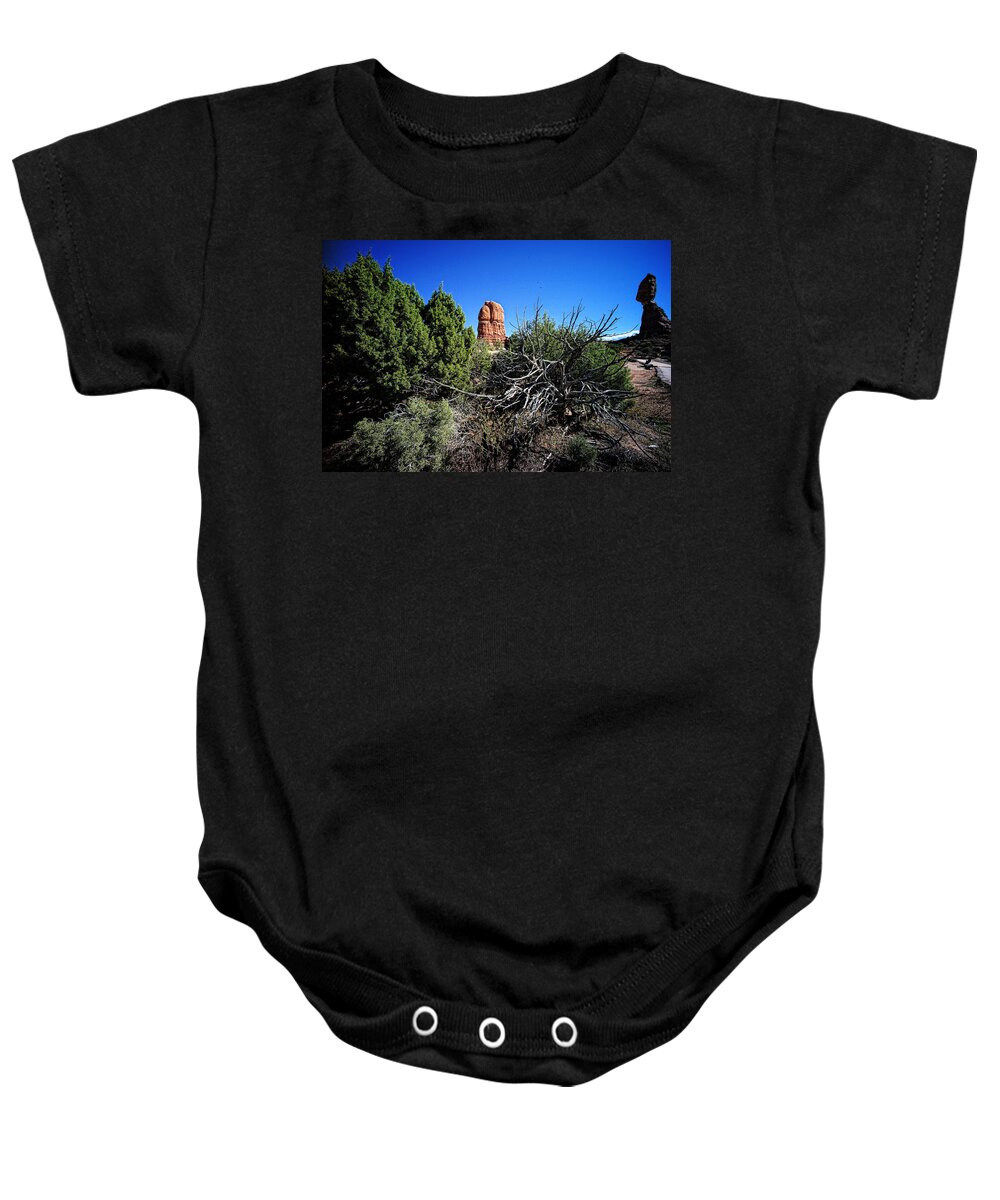 Arches National Park Baby Onesie featuring the photograph Edge Of Life Arches by Lawrence Christopher