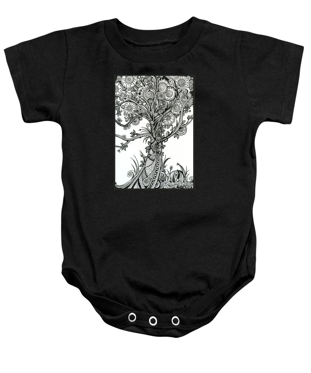 Trees Baby Onesie featuring the drawing Elegance by Danielle Scott