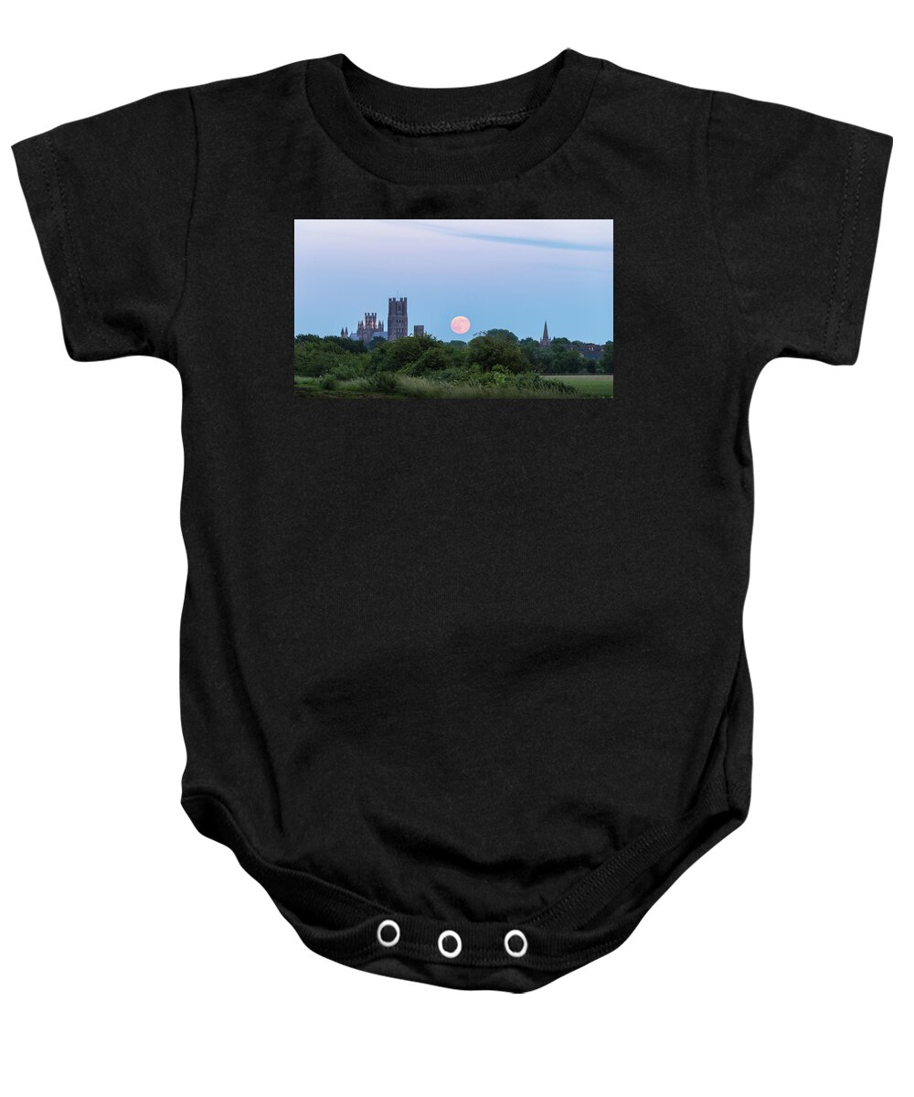 Cathedral Baby Onesie featuring the photograph Ely Moonrise by James Billings