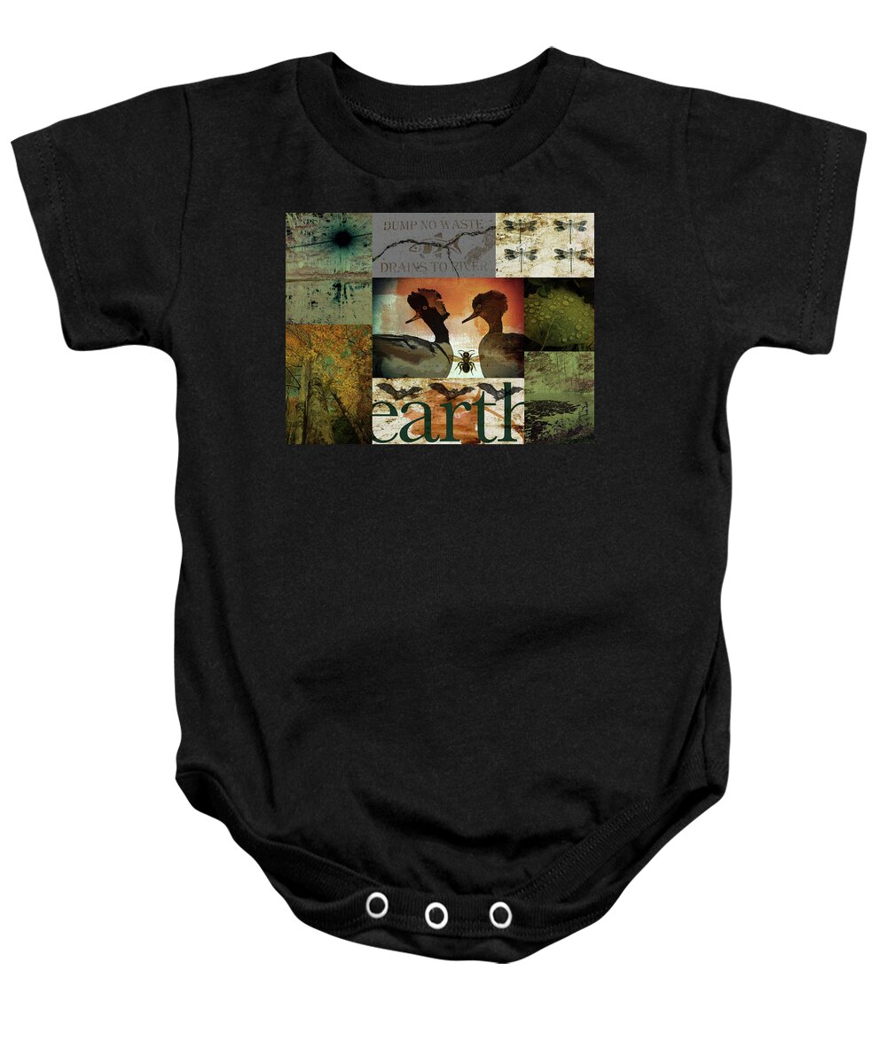 Collage Baby Onesie featuring the photograph Exemplifies the Remarkable Breadth by Char Szabo-Perricelli