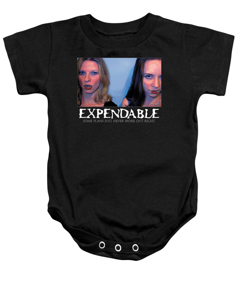Vampire Baby Onesie featuring the digital art Expendable 15 by Mark Baranowski