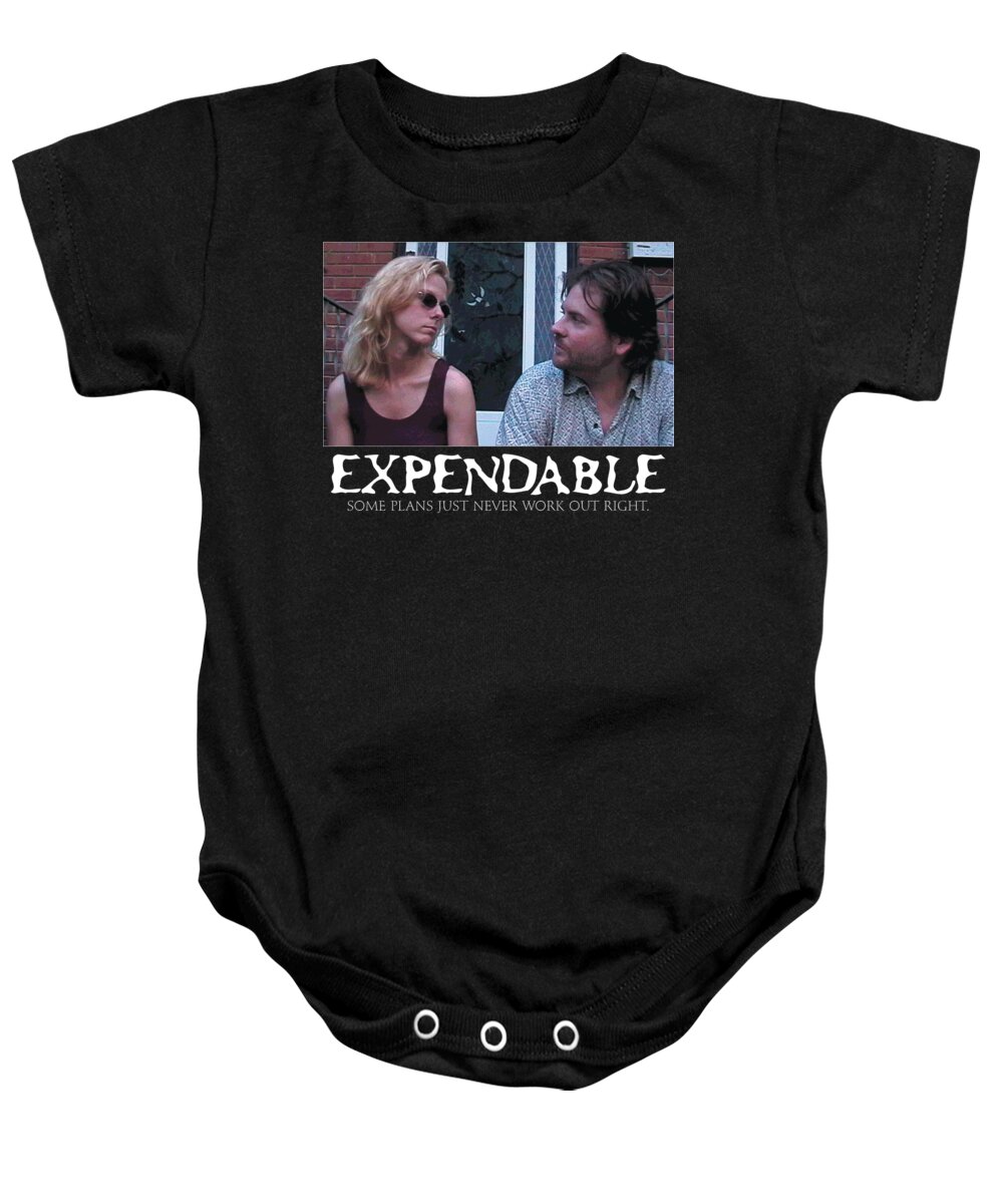 Movie Baby Onesie featuring the digital art Expendable 2 by Mark Baranowski