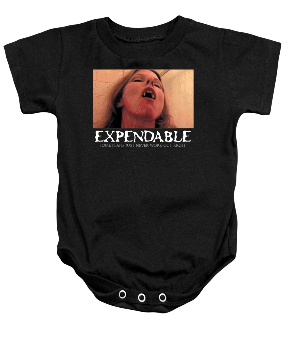 Vampire Baby Onesie featuring the digital art Expendable 8 by Mark Baranowski