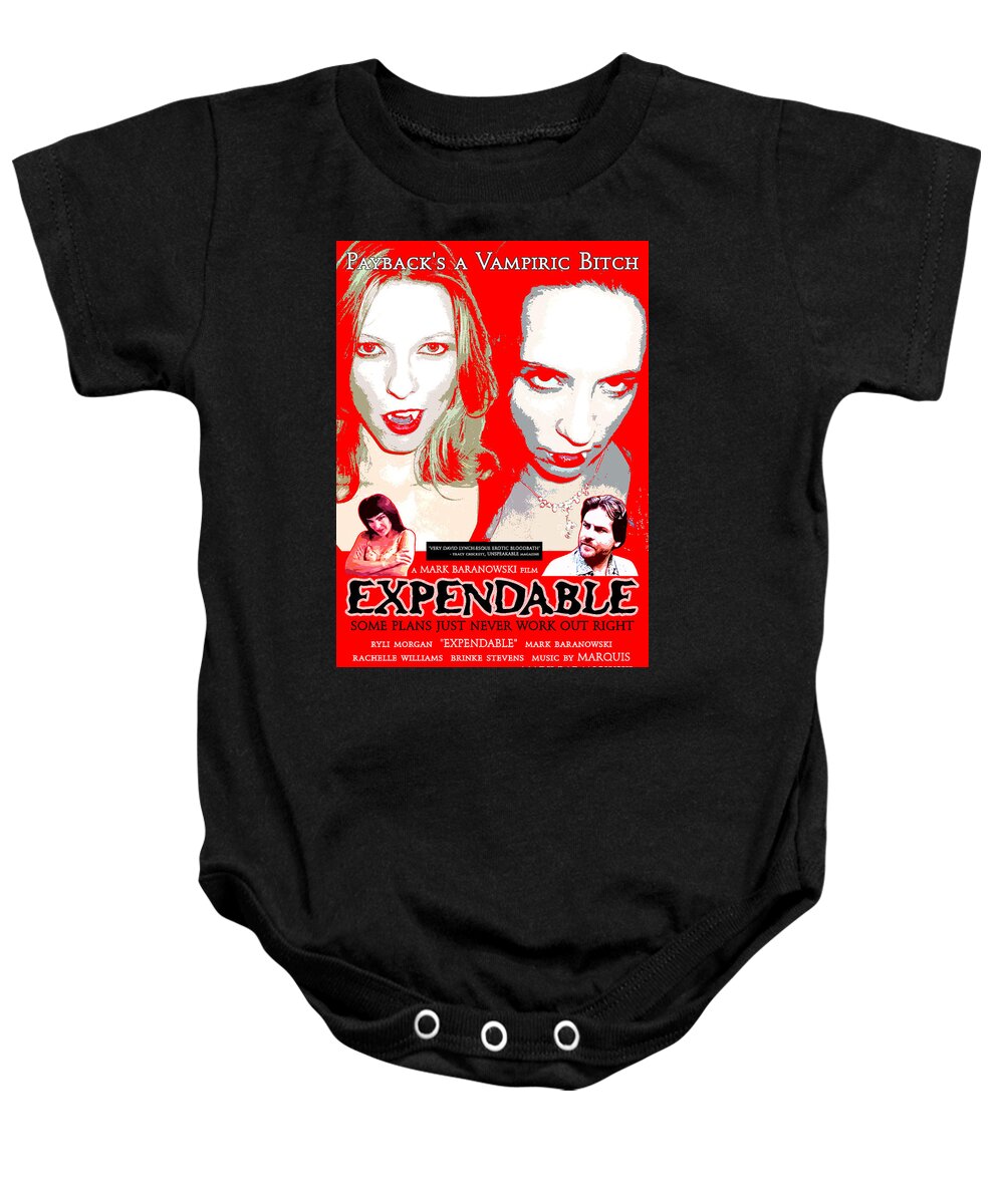 Movie Baby Onesie featuring the digital art Expendable Poster by Mark Baranowski
