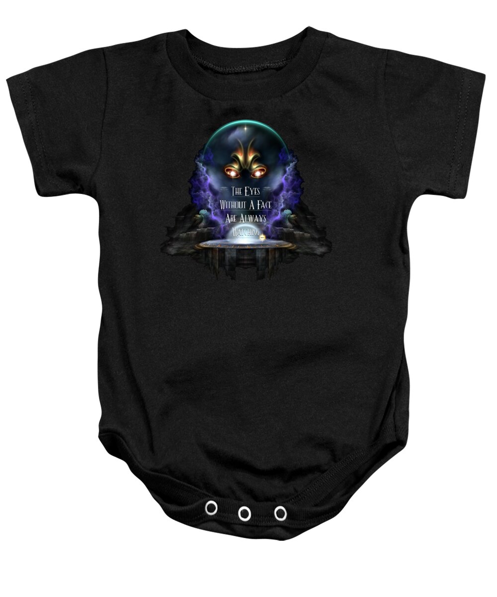 Spying Baby Onesie featuring the digital art Eyes Without A Face ROO by Xzendor7