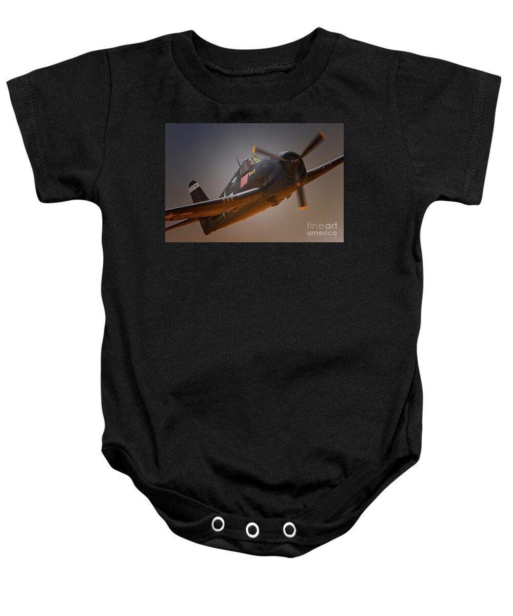 Grumman F6f Hellcat Baby Onesie featuring the photograph F6F Hellcat McCambell's Ride by Gus McCrea