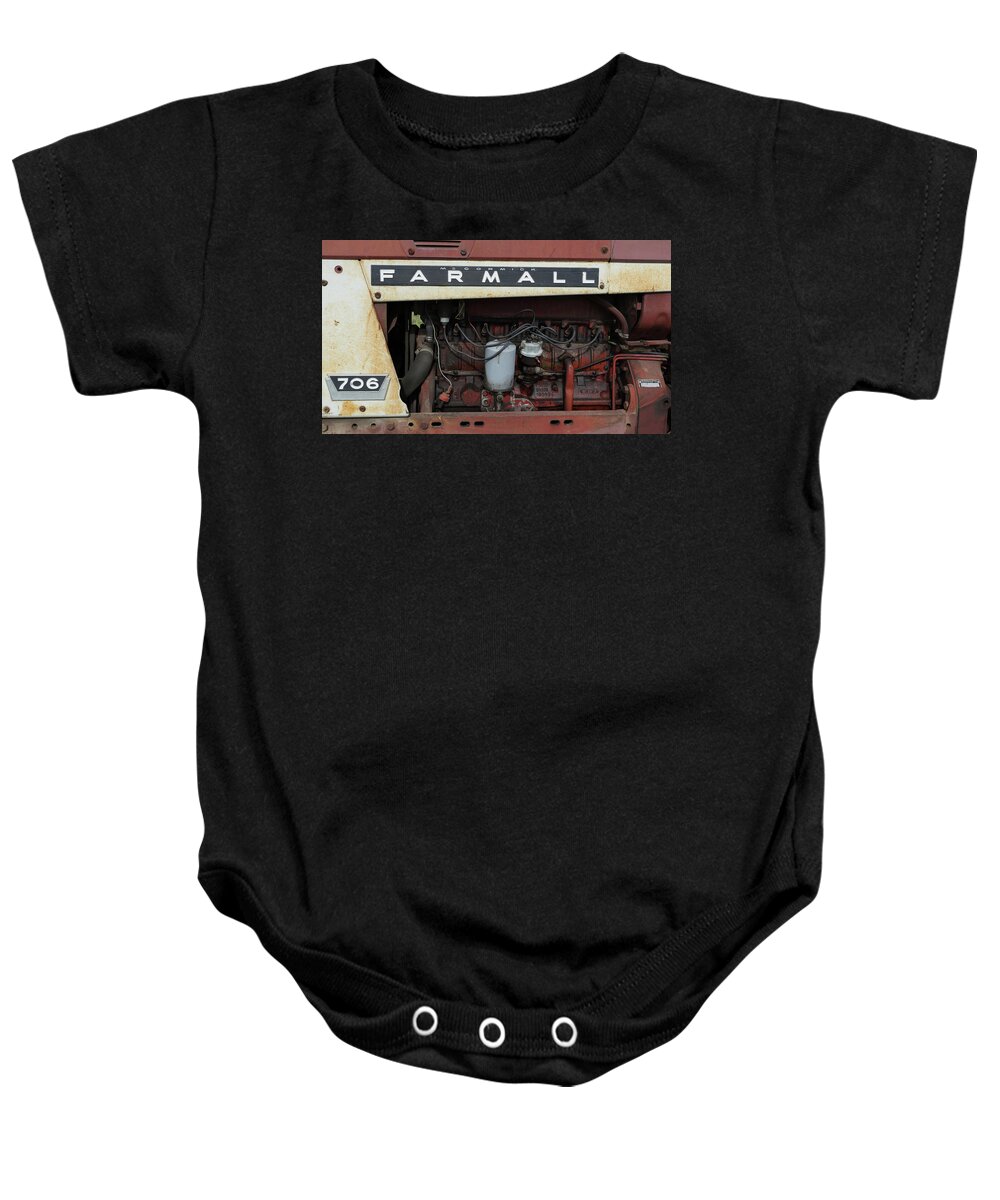 Farmall 706 Baby Onesie featuring the photograph Farmall 706 by Brooke Bowdren