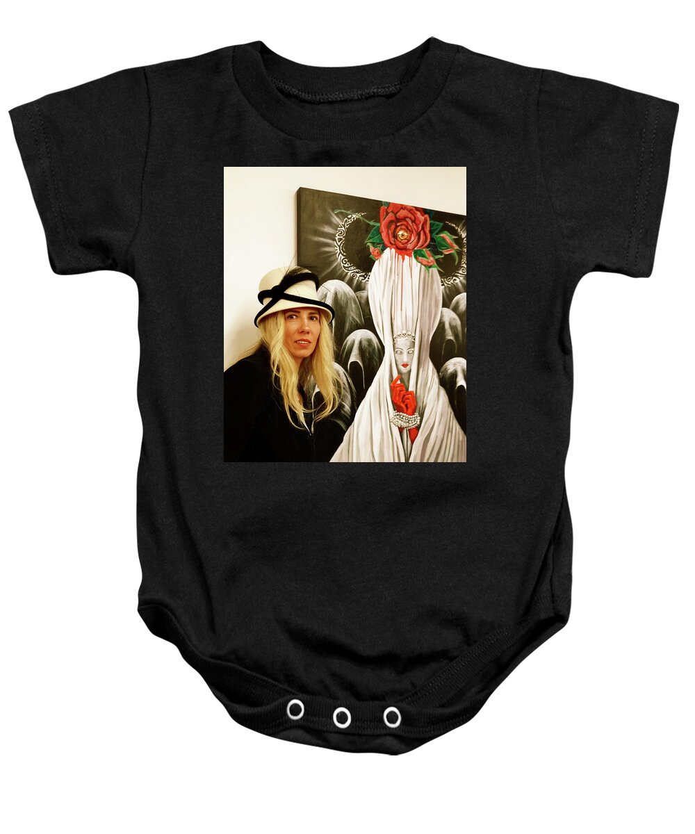 Rose Baby Onesie featuring the photograph Fashion Show at LIC arts Open by Yelena Tylkina