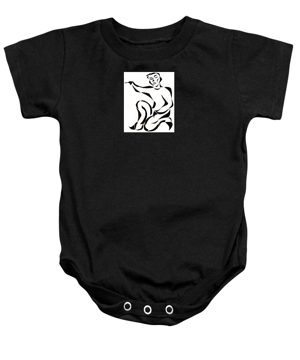 Male Baby Onesie featuring the mixed media Fed Up Dad by Delin Colon