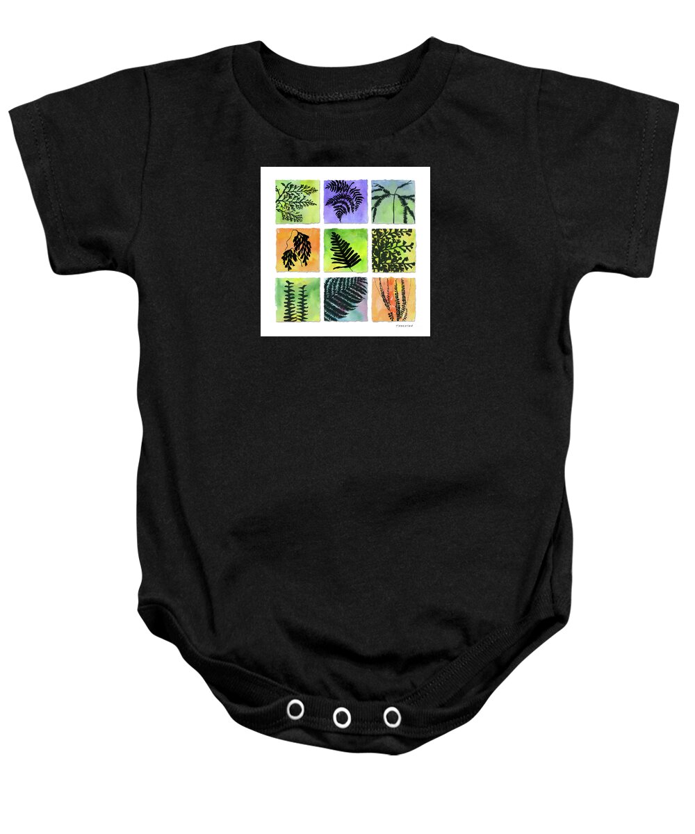 Hawaii Baby Onesie featuring the painting Ferns of Hawaii by Diane Thornton