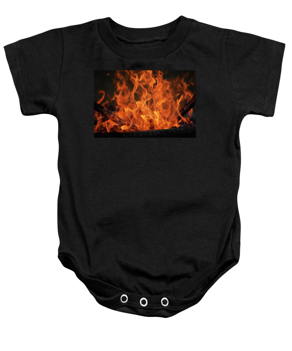 Fire Baby Onesie featuring the photograph Fire by Amber Flowers