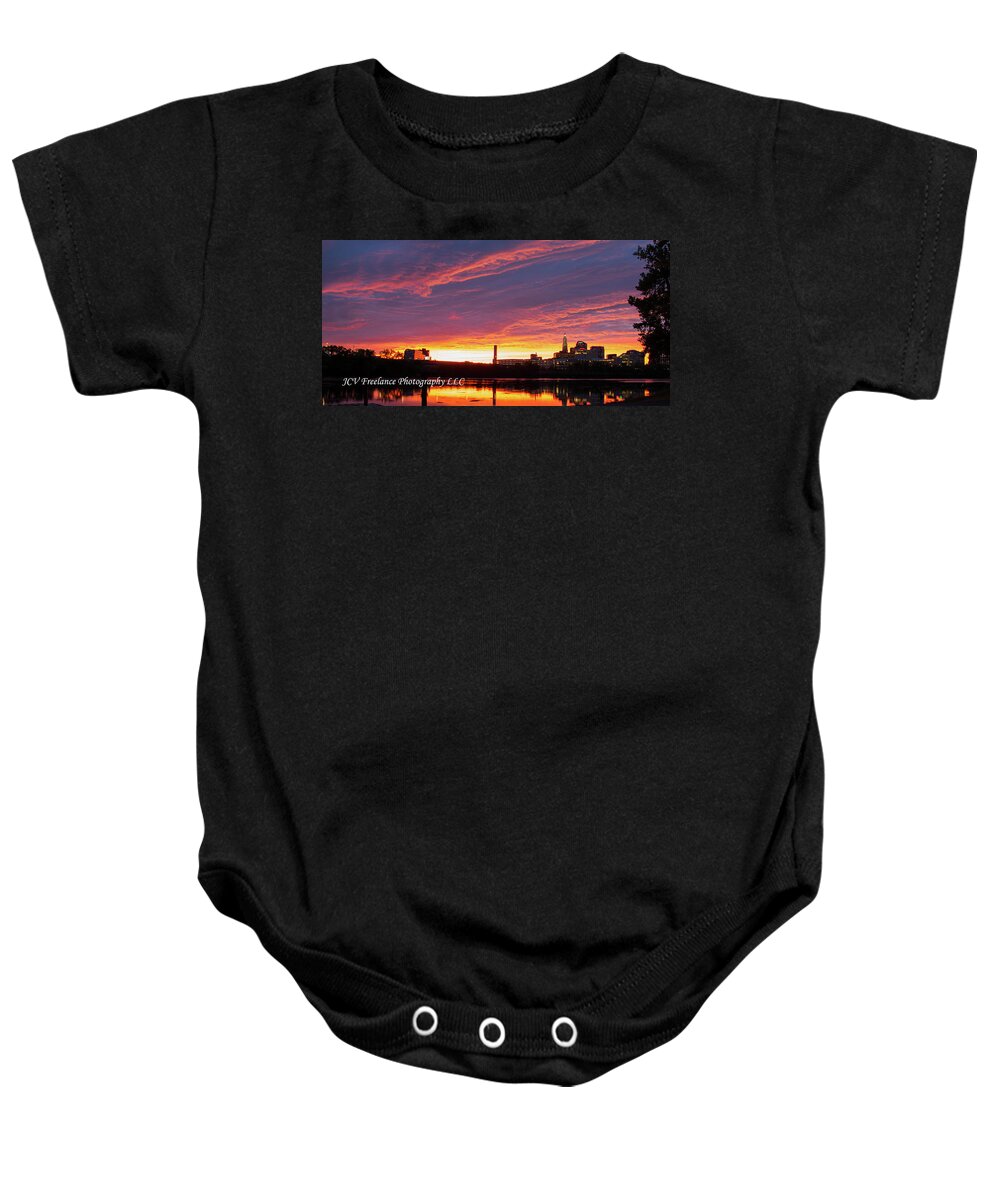 Sun Baby Onesie featuring the photograph Fire 'n the Sky by JCV Freelance Photography LLC