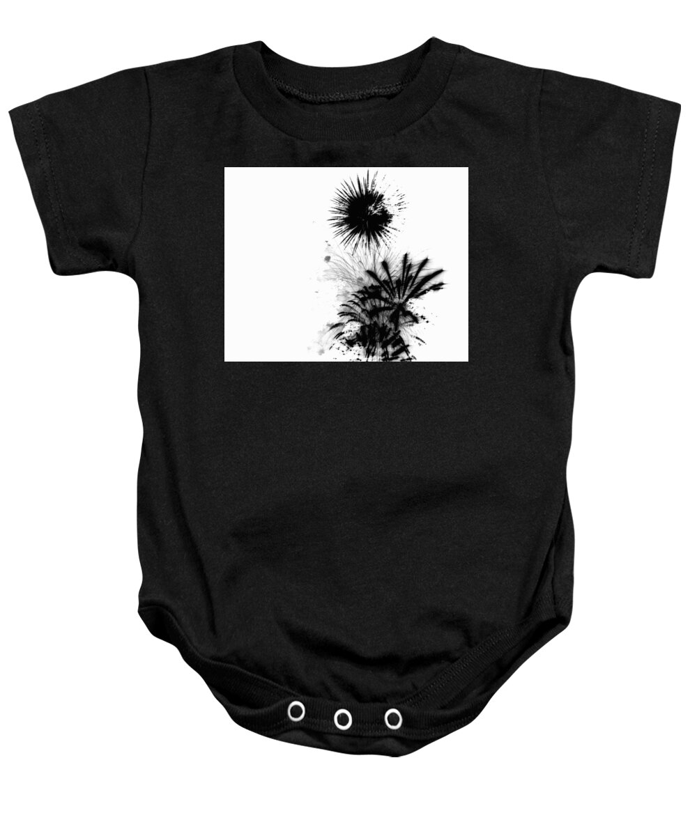 Line Baby Onesie featuring the drawing Firework Abstract 9 by Michelle Calkins