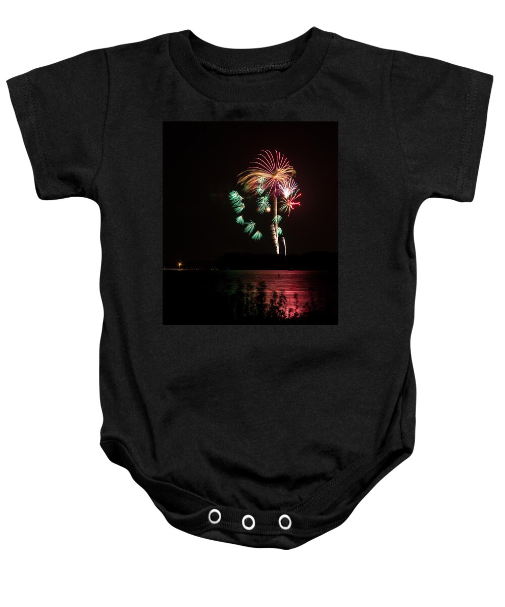 Fireworks Baby Onesie featuring the photograph Fireworks-3 by Charles Hite