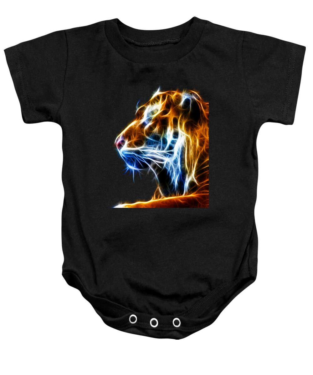Tiger Baby Onesie featuring the photograph Flaming Tiger by Shane Bechler