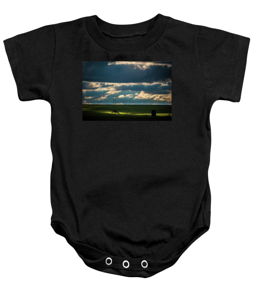 Nature Baby Onesie featuring the photograph Flint Hills Power by Jeff Phillippi