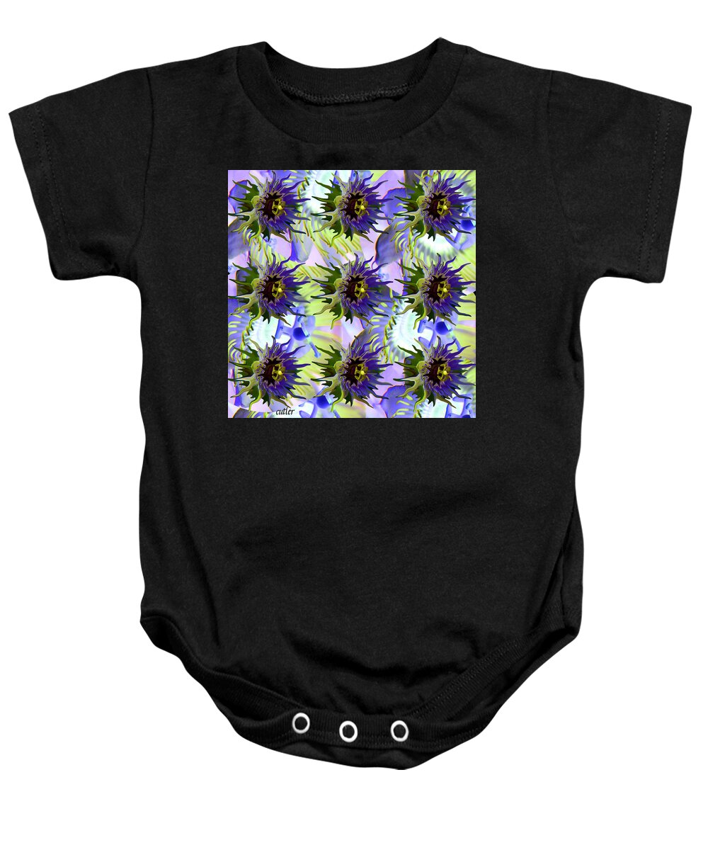 Flower Baby Onesie featuring the digital art Flowers on the Wall by Betsy Knapp
