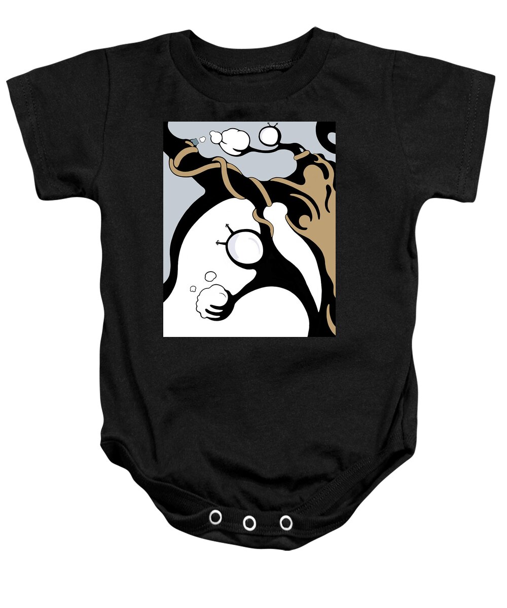 News Baby Onesie featuring the drawing Fluff Flingers by Craig Tilley