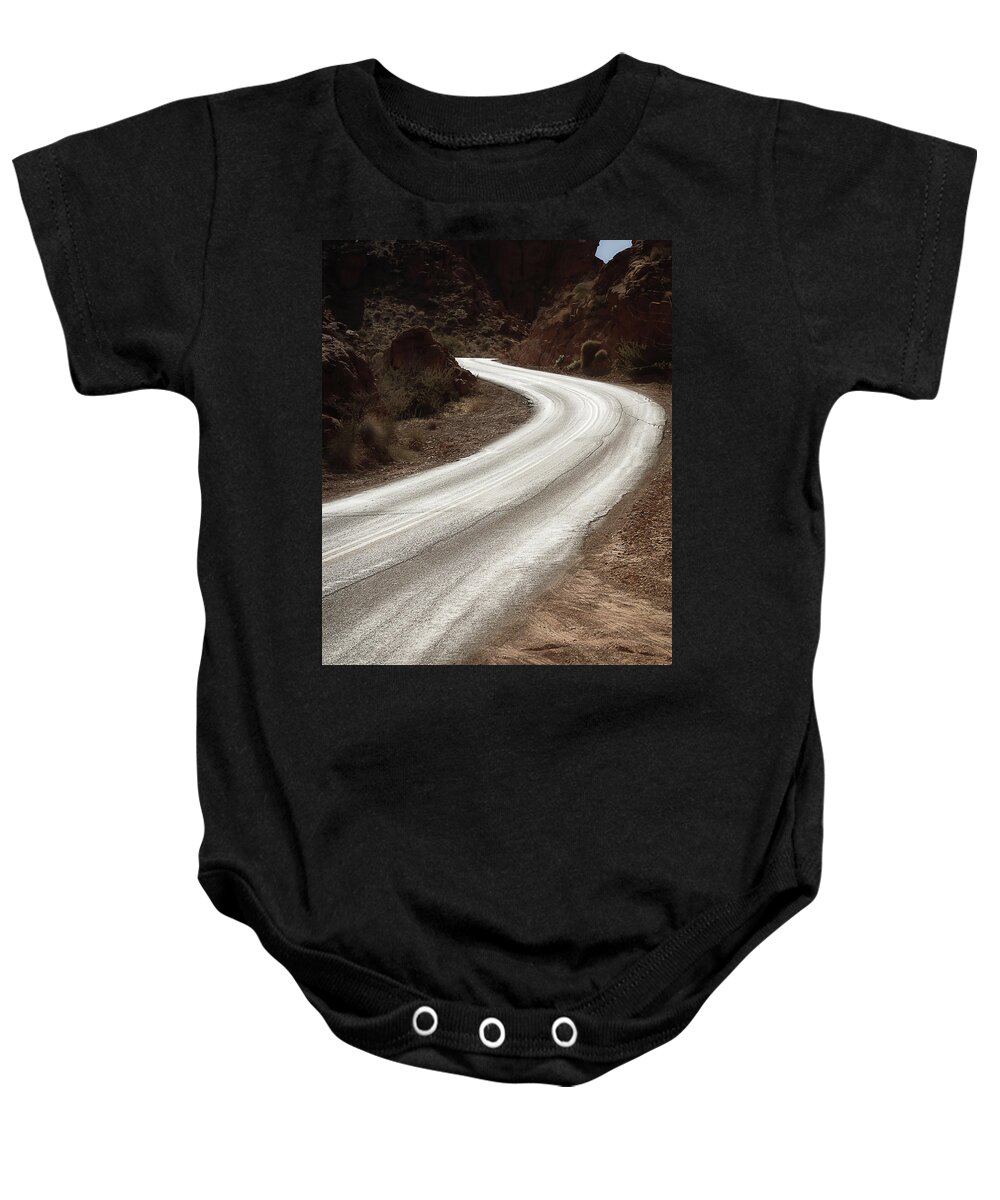Road Baby Onesie featuring the photograph Follow by Lynn Wohlers